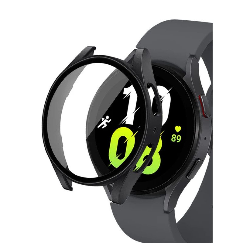 กรณี + แก้วสําหรับ samsung Galaxy watch 6 5 4 44 มม.40 มม.44 40 MM อุปกรณ์เสริม all-PC รอบ Anti-fall