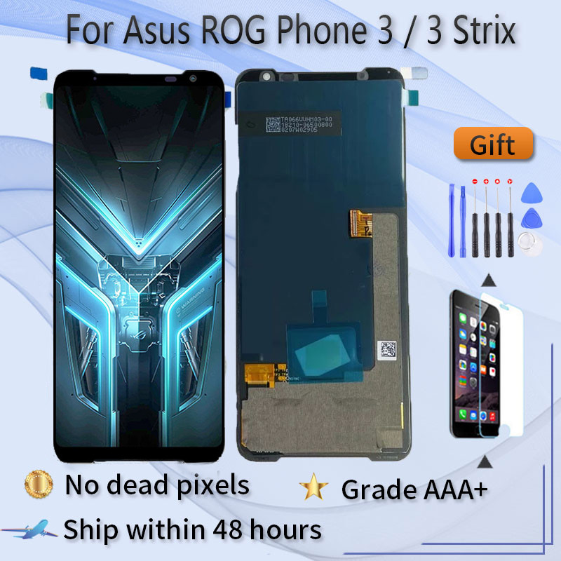 6.59 นิ้วจอแสดงผล LCD ดั้งเดิมสําหรับ Asus ROG โทรศัพท์ 3 ZS661KS เปลี่ยนหน้าจอสําหรับ ASUS_I003D, Z