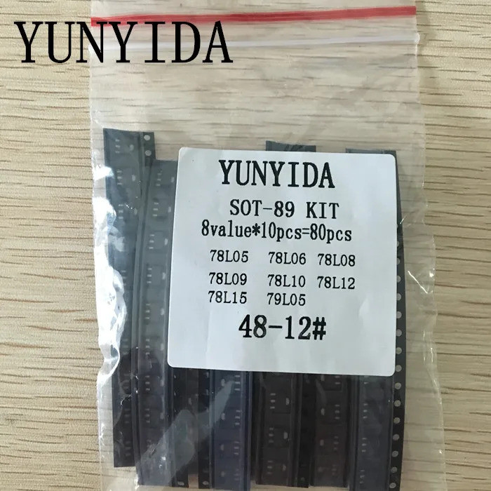 SOT-89 ทรานซิสเตอร์ SMD Assorted KIT รวม 8kinds X10pcs = 80pcs บรรจุ 78L05 78L06 78L08 78L09 78L10 7