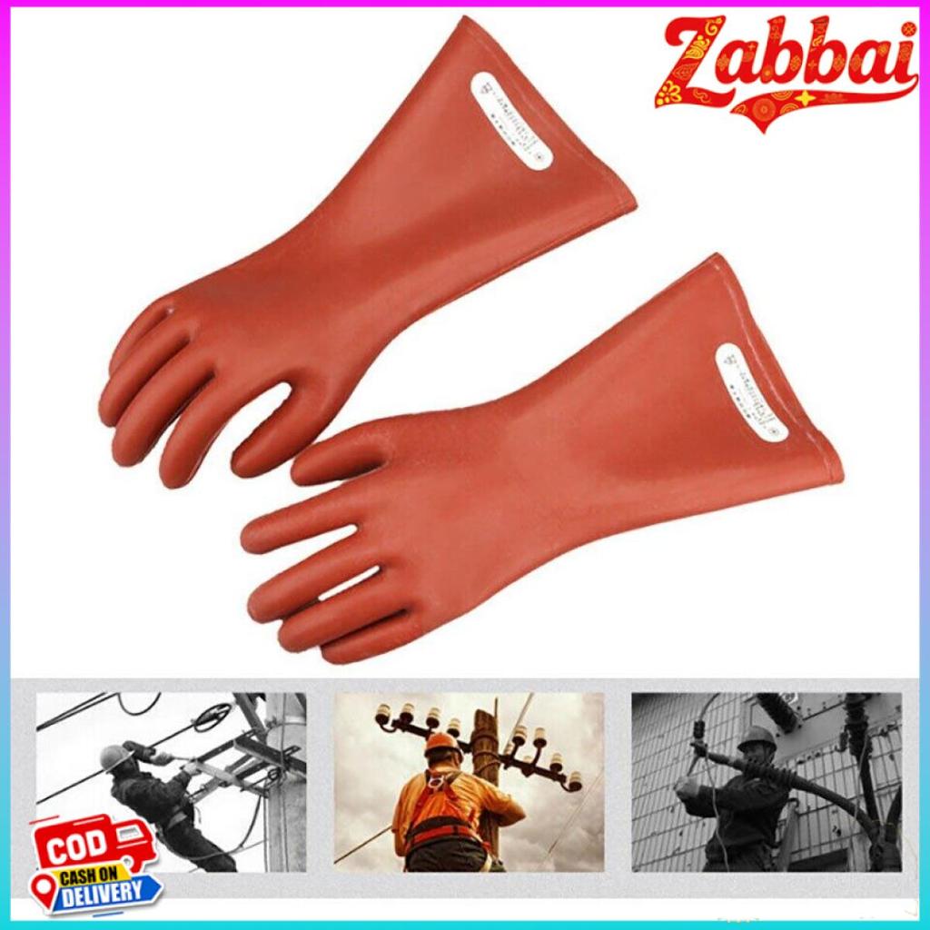 Zabbai ถุงมือกันไฟดูด กันน้ำ กันไฟฟ้าแรงสูง 12 KV อุปกรณ์ช่วยช่างไฟให้ปลอดภัย ถุงมือเชื่อมมืออาชีพ