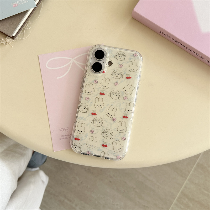สายน่ารักสาวกระต่าย Samsung S21 S22 S23 S24 S25 S26 FE Ultra เคสโทรศัพท์ S25FE เคสป้องกัน A56 A55 กรณี