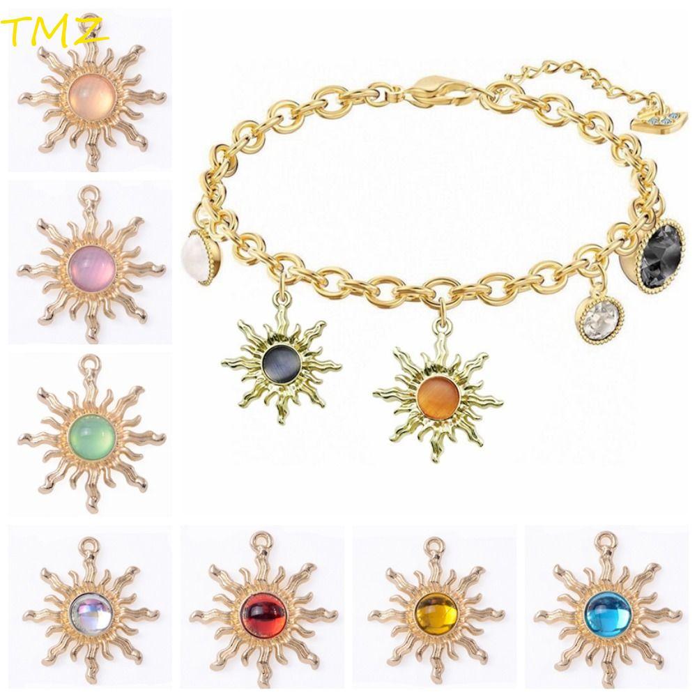 TMZ14968 ชุดอุปกรณ์เสริมเครื่องประดับ 10 ชิ้น พลอยดวงอาทิตย์ ออกแบบเอง พร้อมสร้อยคอนำมาทำเองแบบสไตล์