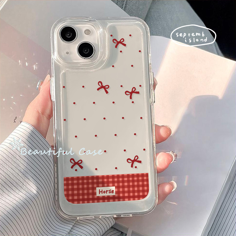 ใช้ได้กับ OPPO A15 A57 2022 A96 A76 A16K A55 A54 A12 A15s A92 A52 A3s A6X เคสโทรศัพท์ลายสก็อตสีแดงสไ