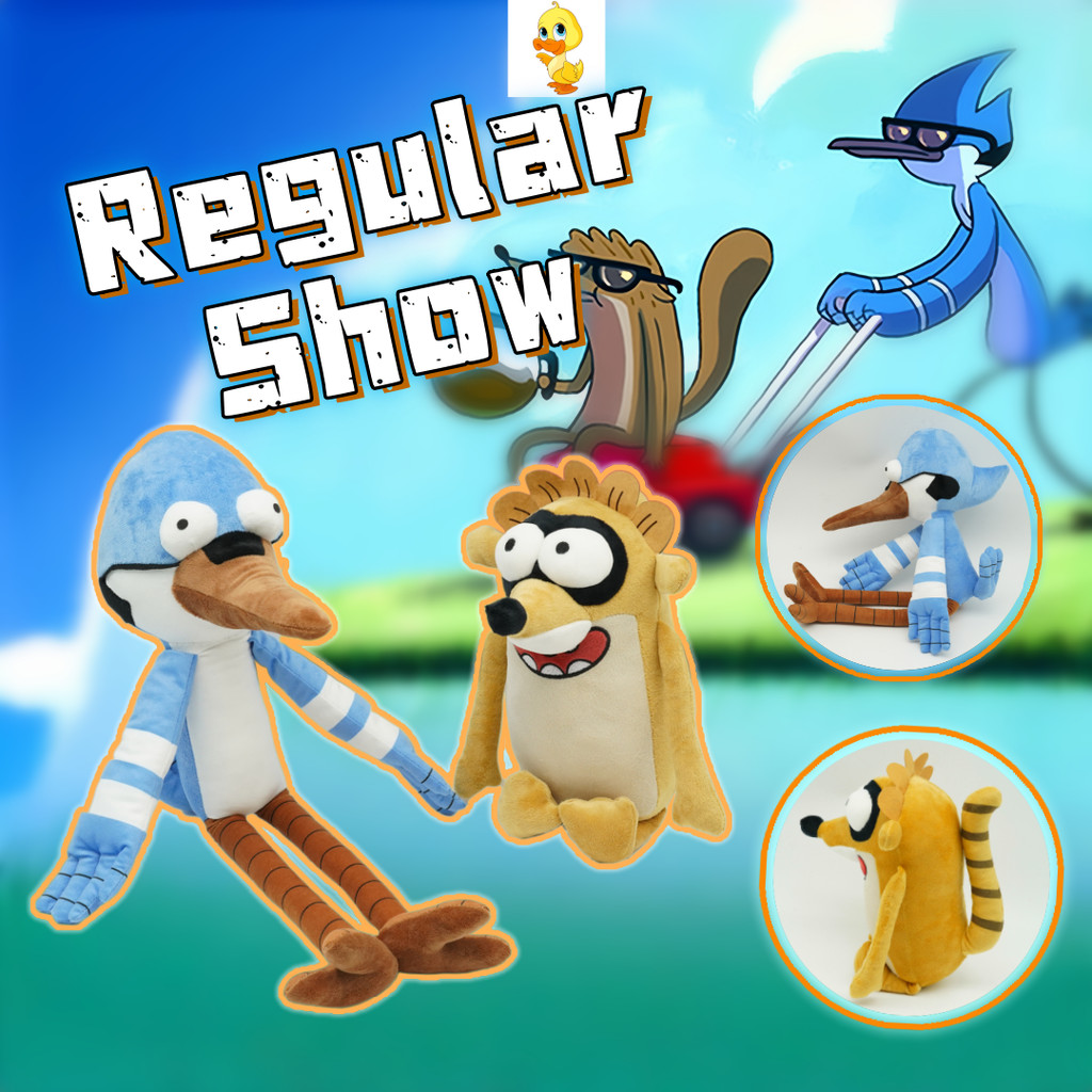 PLUS✨คุณภาพสูง✨Regular Show ตุ๊กตา Plush สนุกปกติแสดง Mordecai ตุ๊กตา Rigby น่ารักการ์ตูนแนิเมชั่น P