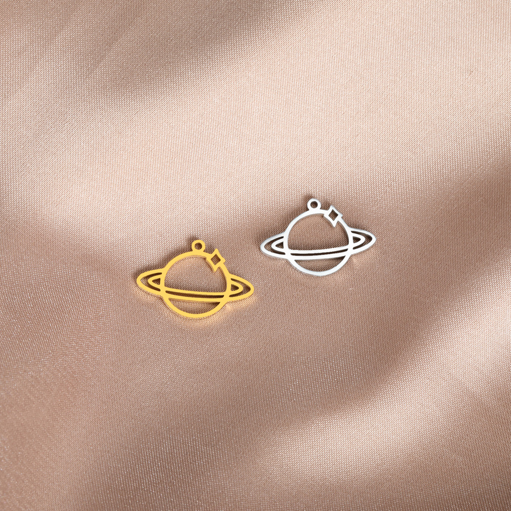 MYSHAPE Charm ดาวและดวงจันทร์ สแตนเลสสตीล สำหรับสร้อยคอมือ เพิ่มความสวยงามในการทำเครื่องประดับ