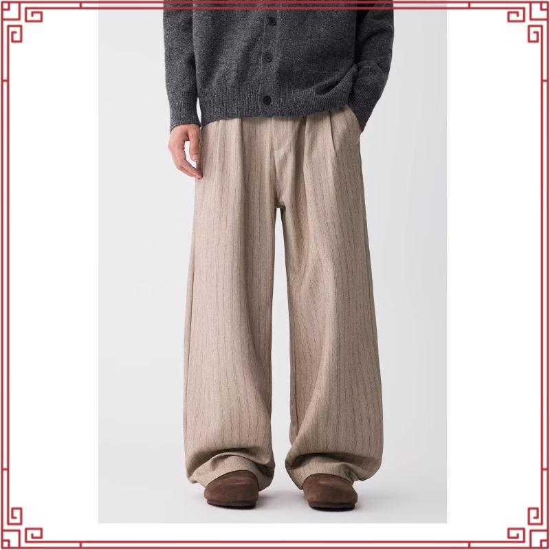 Billionaires - Baggy Pants - Azura Brown - กางเกงผู้ชาย - กางเกงลายทาง - ผู้ชายและผู้หญิง