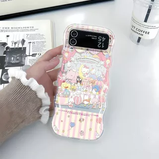 🌳🐞 เหมาะสม samsung เคสโทรศัพท์พับลายคลื่น ZFLIP6 ZFLIP5 ZFLIP4 และ ZFLIP3 -HLBLZD2