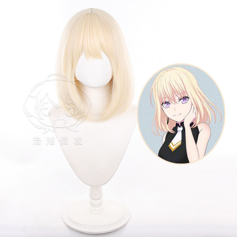Misumi Uika คอสเพลย์วิกผมสีบลอนด์ของ Ave Mujica Doloris จาก BanG Dream! ทำจากเส้นใยกึ่งสังเคราะห์ที่