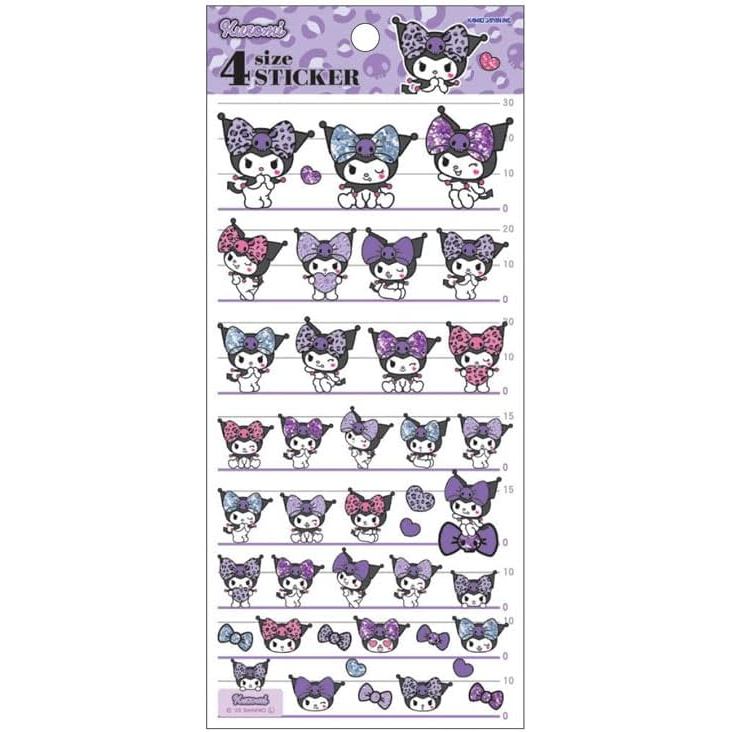 【■】Direct from Japan-Kuromi sticker sheet 4 size sticker 4SIZE STICKER Sanrio
