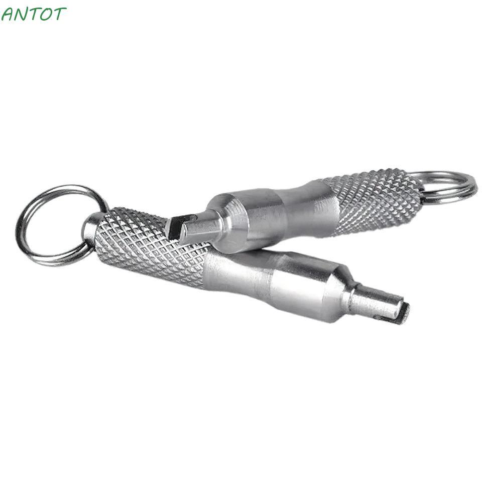 ANTOT ไขควงซ่อมยาง,พร้อมแหวนกุญแจประแจวาล์วยางสแตนเลส,ทนทาน Universal Antirust Tyre Valve Core Remover เครื่องมือสําหรับรถยนต์รถจักรยานยนต์