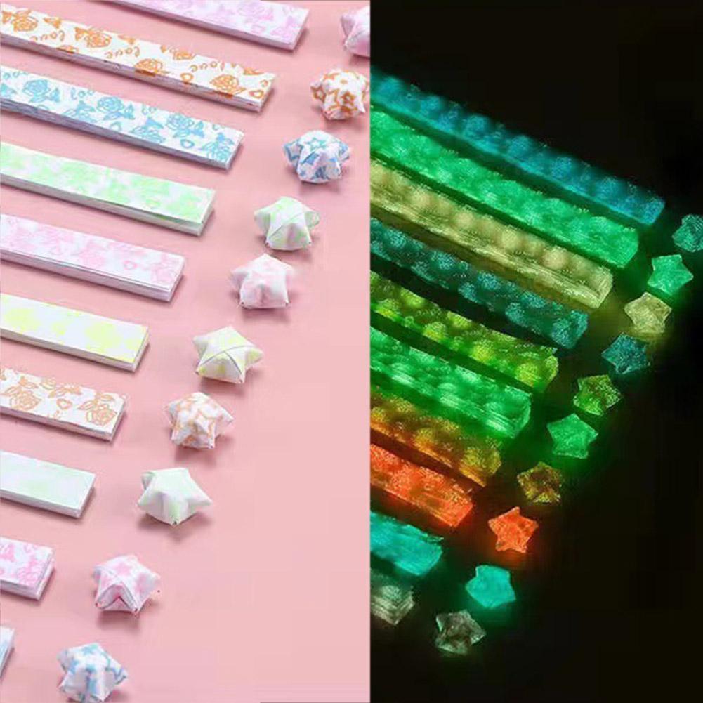 210 แผ่น Noctilucent Star Origami Star Paper Strips Origami Lucky Glow Diy In Handmade Dark F2k7