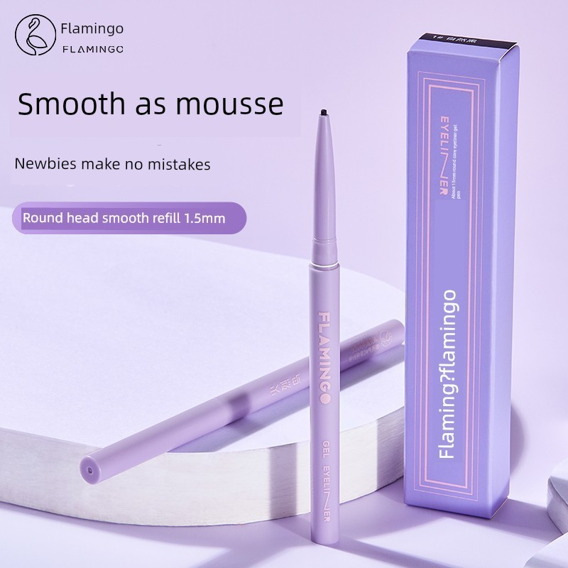 อายไลน์เนอร์กันน้ำ อายไลเนอร์ Flamingo Bright Eyeliner Gel Pen Long-Lasting Not Easy to Smudge Ultra