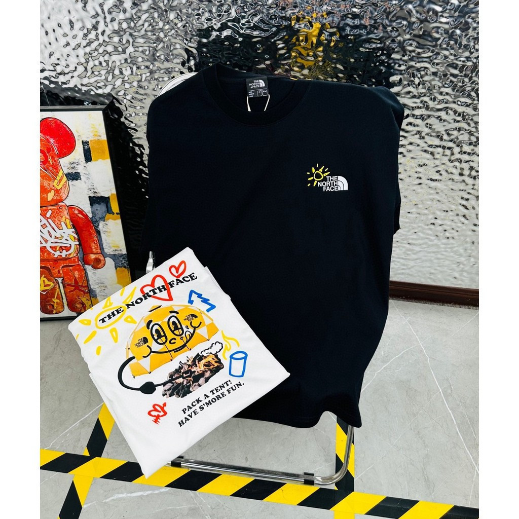 THE NORTH FACE/NORTH FACE -เสื้อยืดแขนสั้นคอกลม แบบ slim-fit casual ไซส์ใหญ่ 6XL