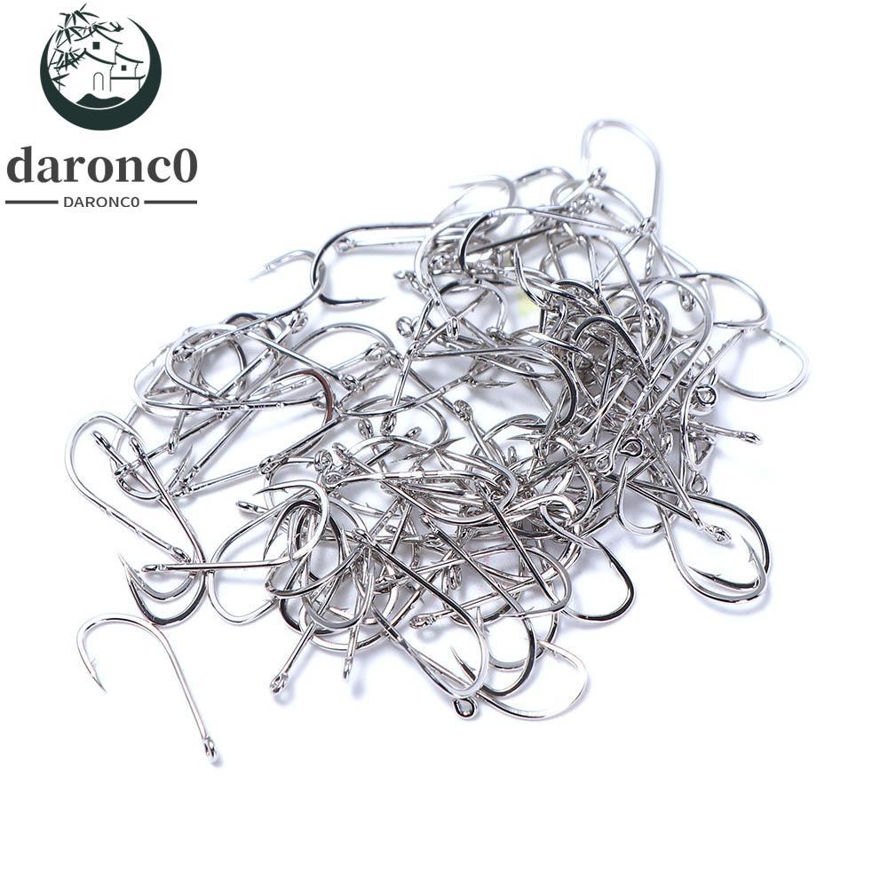DARONC0 100 PCS Long Shank Fishing Hook Long Handle Fly Fishing Hook เหล็กคาร์บอนสูง 100 ชิ้น/กล่อง 