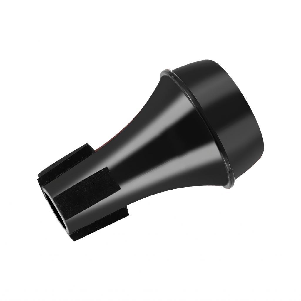 Vbabyhome-TH Funien Practice Trumpet Mute พร้อมฟองน้ำกันรอยขีดข่วนเหมาะสำหรับผู้เล่นมือใหม่ (สีดำ)
