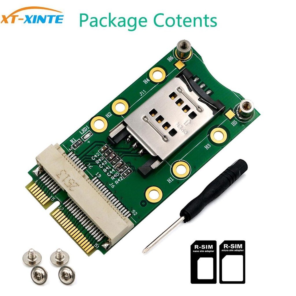 Mini PCI-E Adapter Card mPCIe with SIM Card Slot for 3G 4G Module USIM Card Slot Extension / WWAN LT
