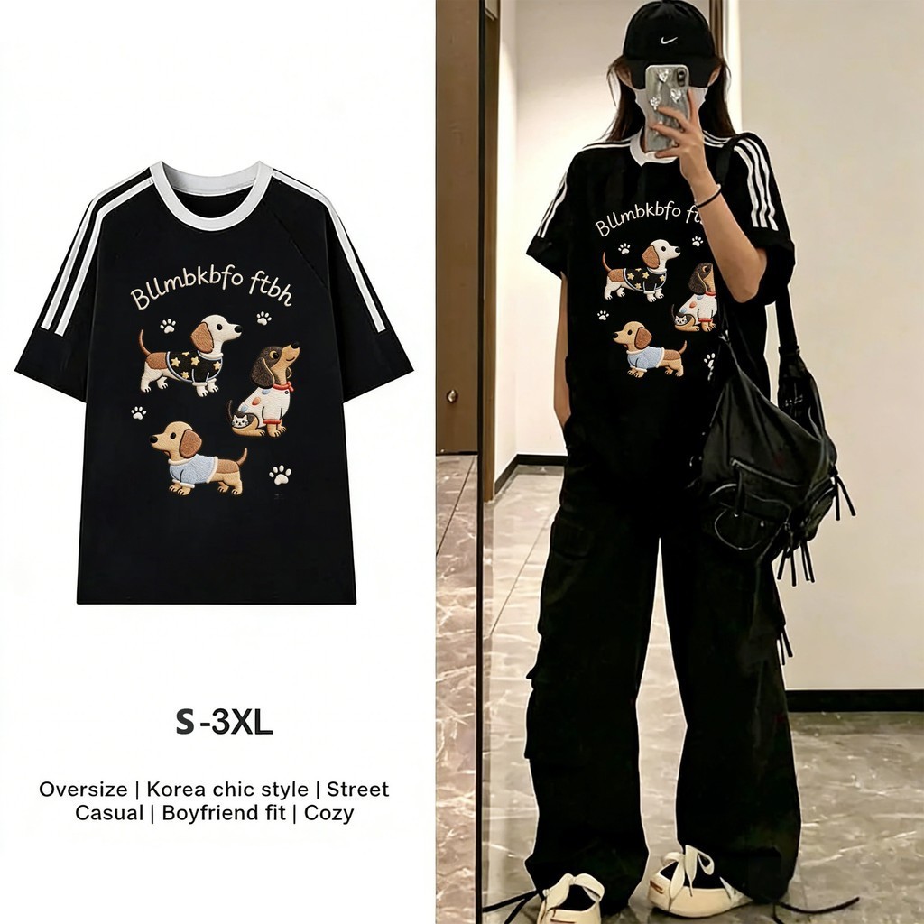 TeeTwoOne  เสื้อแฟชั่น ใส่สบาย เสื้อยืดแขนสั้น “Bllmbkbfo ftbh” ผ้านิ่ม OVERSIZE แฟชั่น ผ้าฝ้าย 100%เสื้อยืดผู้หญิง ราคา ถูกที่สุด ดีลบีเคเค แกลเลอรีภาพที่ 5