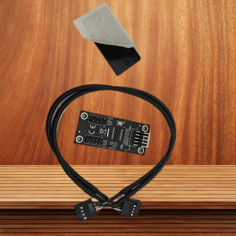 อะแดปเตอร์ฮับ Riser เมนบอร์ด USB 9Pin Header Connector 1 ถึง 2 สาย USB 2.0 9Pin ถึง Dual 9Pin USB Hu