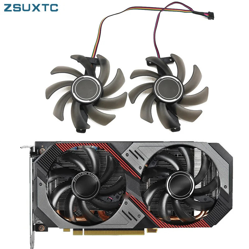 HL 85MMPVA080E12RRX5500RX5600 พัดลมระบายความร้อนอะไหล่เหมาะสําหรับ ASRock RadeonRX55005600พัดลมการ์ด