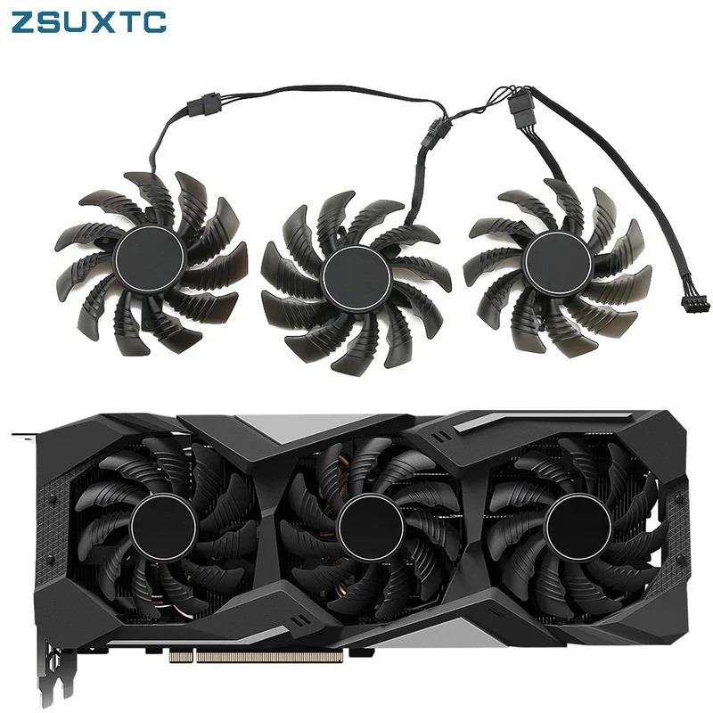 HL Cooler พัดลมเปลี่ยน Radeon RX5700 สําหรับ Gigabyte RX 5500 5600 5700 XT กราฟิกการ์ด Cooling PLD08