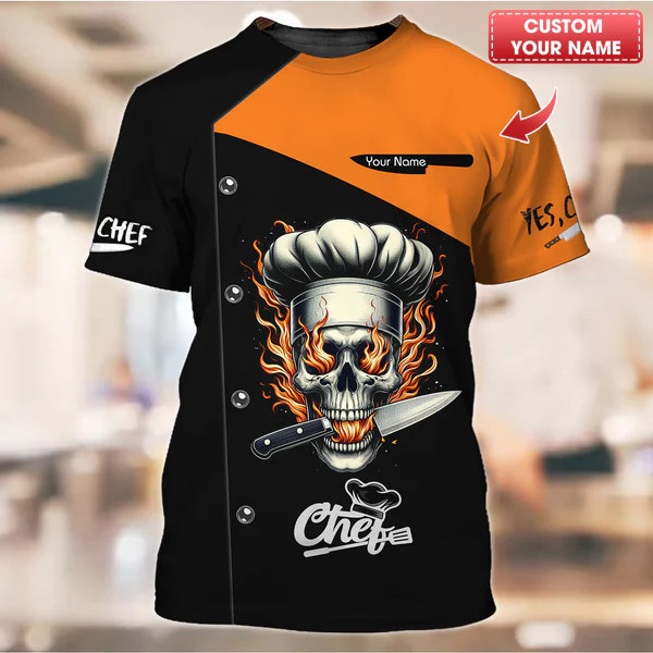 2025 ออกแบบใหม่ Chef 3D พิมพ์ T เสื้อส่วนบุคคล Customzed รูปที่ 7