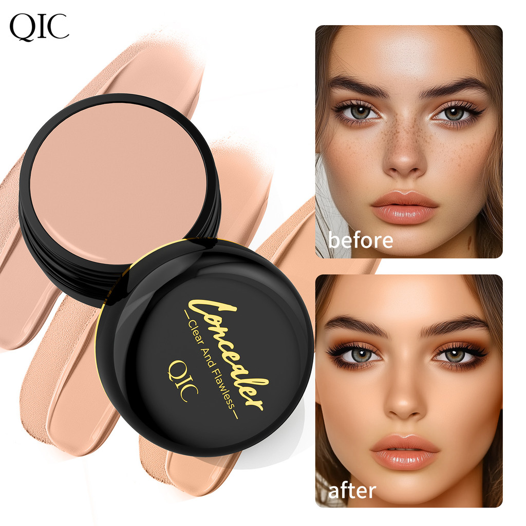 QIC คอนซีลเลอร์ไม่มีแป้ง Stuck Cover Dark Circles Acne Marks คอนซีลเลอร์ Palette ครีมรองพื้น คอนซีลเ