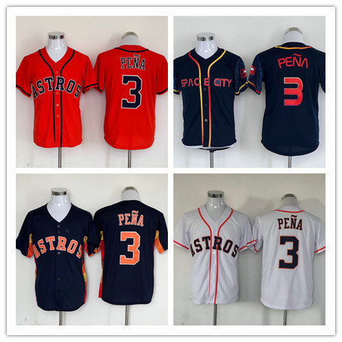 Houston Astros Houston Astros Mens 3 Penna Baseball Uniform ปัก Jersey