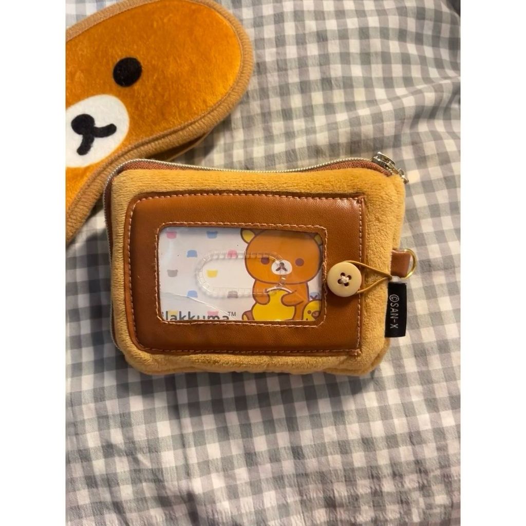 ญี่ปุ่น san-x rilakkuma rilakkuma Bear Brother Bear Sister Card Holder กระเป๋าใส่เหรียญ Plush Storage Card Holder Storage Bag