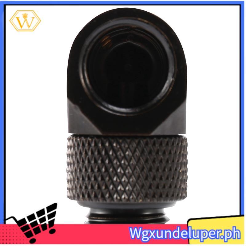 W12.9Mm G1/4 ด้าย 90 องศา Rotary Tube Connector Fitting สําหรับ Pc Water Cooling สีดํา