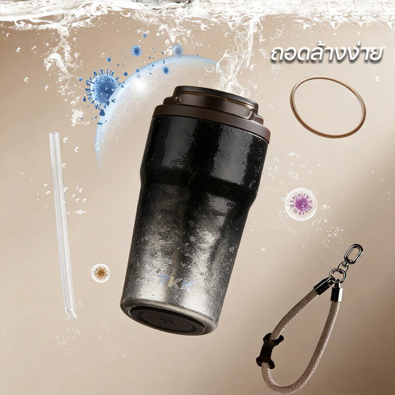 TKK แก้วไทเทเนียมแท้ 630ml Ti บริสุทธิ์ 99.9% กระติกน้ำเก็บเย็น เพื่อสุขภาพ สำหรับ แกแฟ เครื่องดื่ม - รูปที่ 5