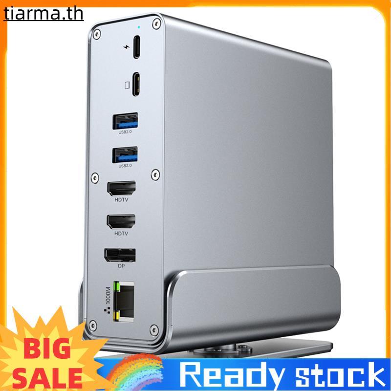 TIARMA Type-C 15-In-1 Docking Station พร้อม Triple Monitor รองรับพอร์ต 4K60Hz RJ45 1000M Ethernet US