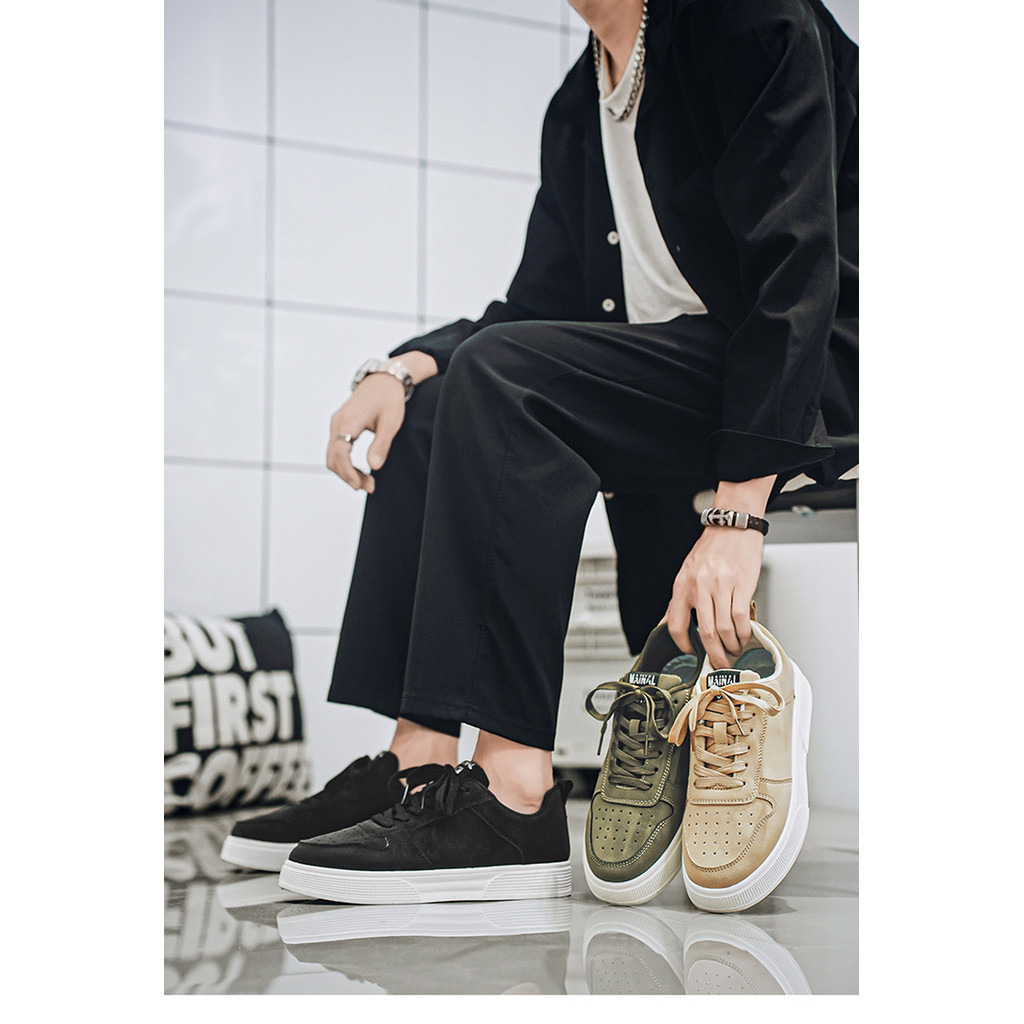 พิเศษ 2025 รองเท้าผ้าใบขนาดใหญ่รองเท้าผู้ชายหนัง Four Seasons แฟชั่น All-Match Soft Sole รองเท้าผ้าใบลําลอง - รูปที่ 7