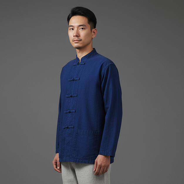 ม่อฮ่อม คอจีน กระดุมจีน แขนยาว แบบดั้งเดิม (ใส่ได้ทั้ง หญิง ชาย)