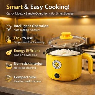 1.8L Mini Electric Cooking Pot Multifunctional Non-stick Student Dormitory Home Use Gift Small Yellow Duck Electric Heating Hot Pot