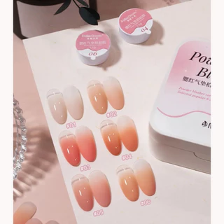 Miss Gooeyเจลทาเล็บสีสวย 6 สีพร้อมฟองน้ำคุชชั่น บลัชออนสีสวย เข้มข้น สำหรับผสมกับฟองน้ำเจล [รวมที่หนีบผมและฟองน้ำคุชชั่น 20 ชิ้น]