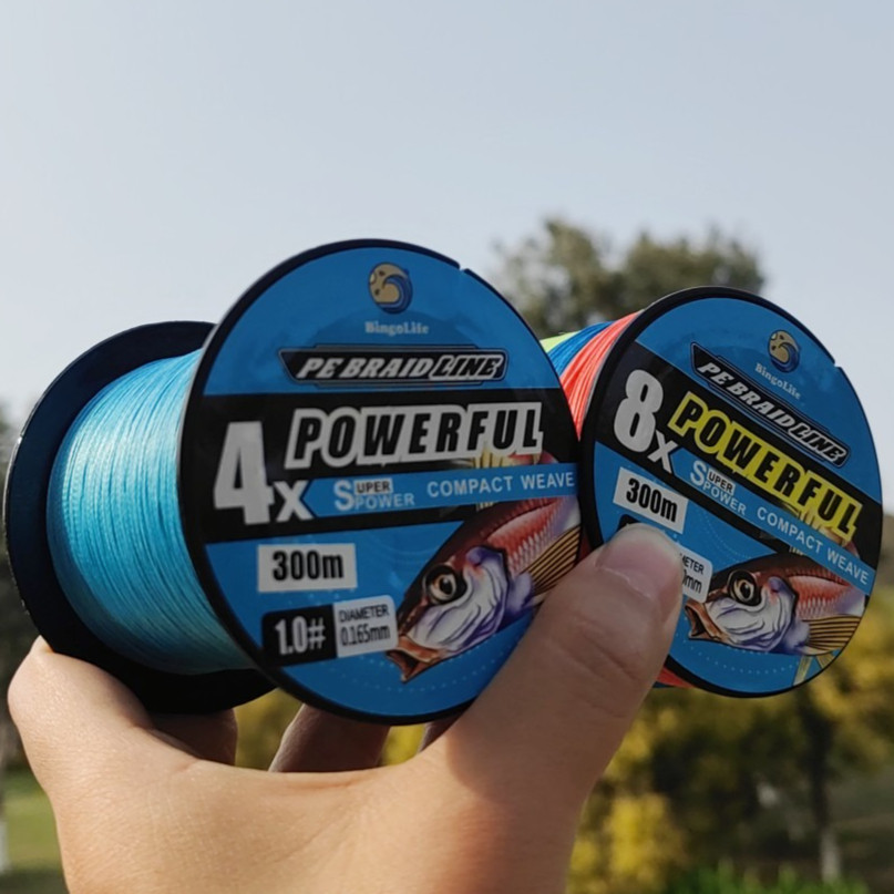 Bingolife PE สายตกปลา 300 ม. ทอ X4 X8 สีฟ้าผสม Strong 4 กก.-35.8 กก. ทนสําหรับ Spin และ Cast