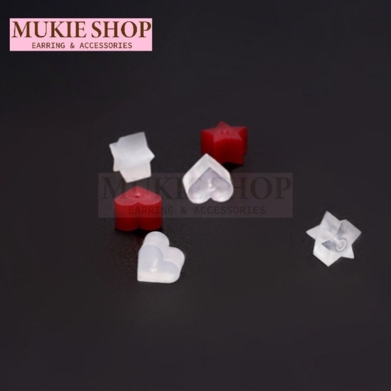 Mukie Shop จุกซิลิโคน รุ่น ดาว หัวใจ จุกต่างหู แป้นหลังต่างหู มุกี้ช้อป