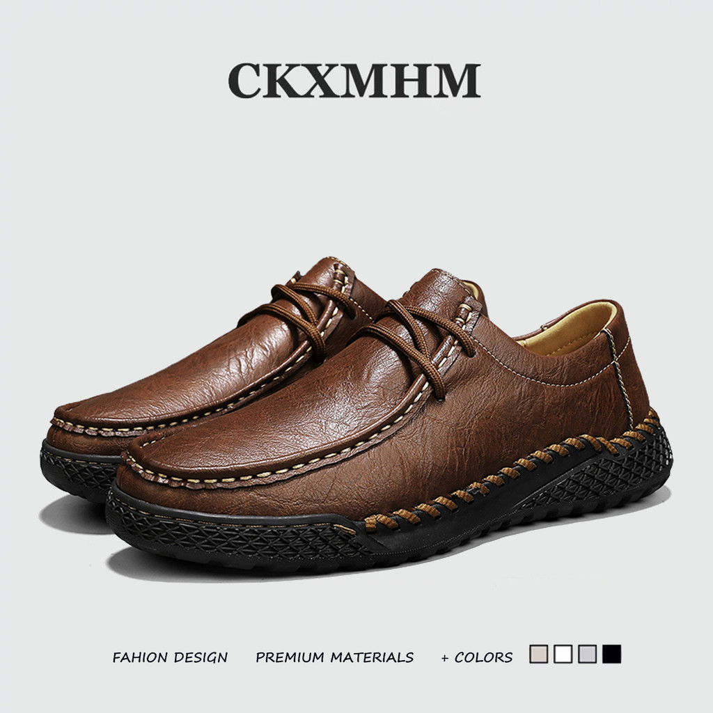 CKXMHM 38-46 รองเท้าหนังผู้ชายขนาดใหญ่รองเท้าลําลองแบบสวม 45 46