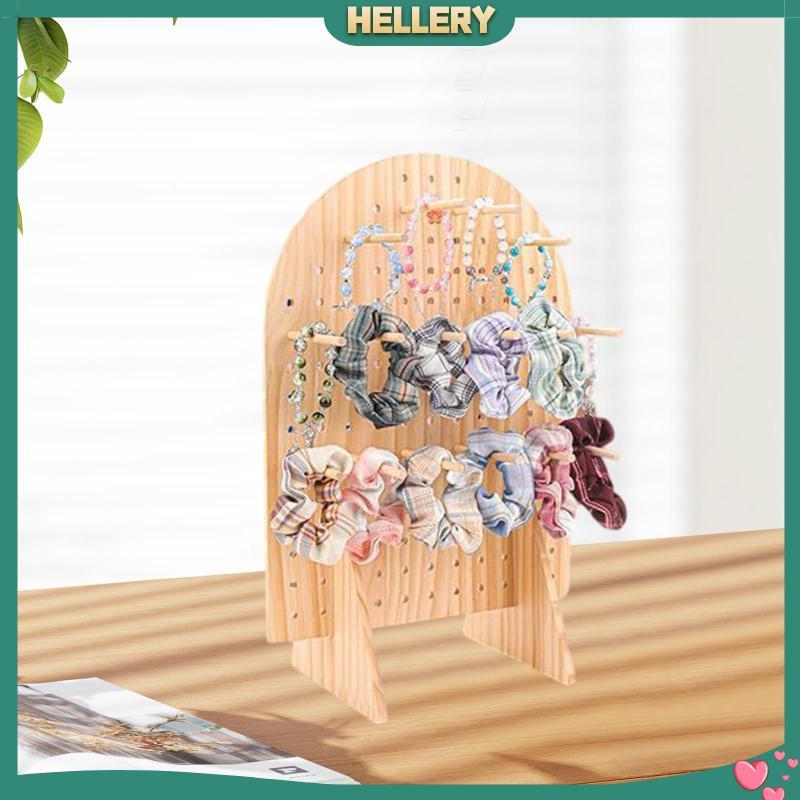 [HelleryTH] Wood Pegboard Display Stand Peg Board Accessories Rack Versatile Shelving