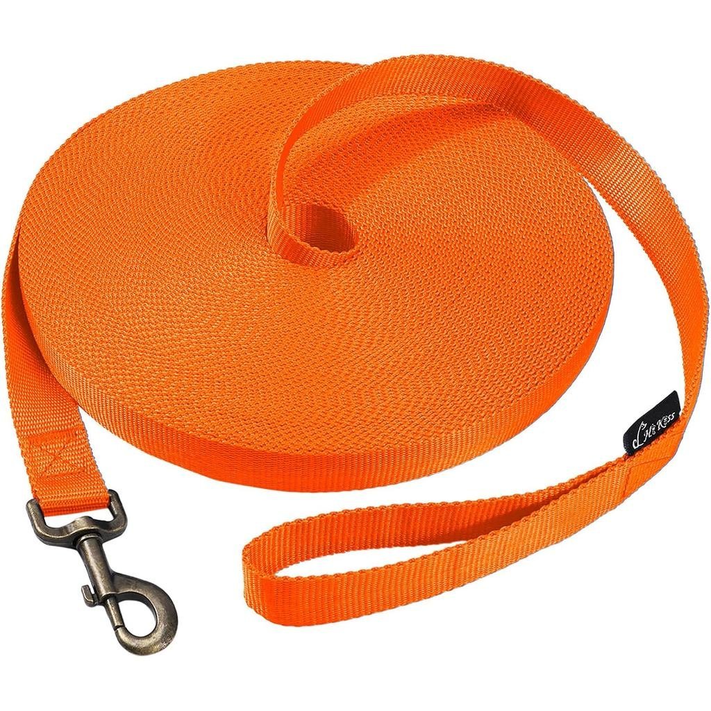 HIKISS สายจูงสุนัขยาว Obedience Recall Training Agility Lead พร้อมวัสดุหนาสําหรับสุนัขขนาดใหญ่-15ft 