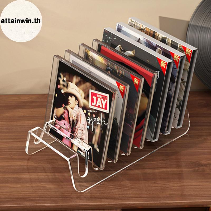 Attainwin CD Rack, ชั้นวางอัลบั้ม, ชั้นเก็บของโปร่งใสสําหรับบันทึก, และเทป, ชั้นวางเคาน์เตอร์มัลติฟังก์ชั่น th