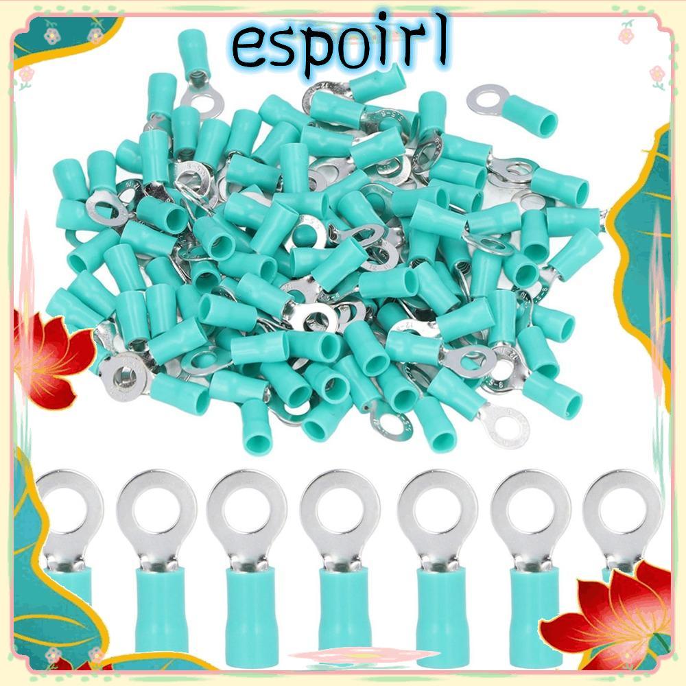 ESPOIR 100PCS Crimp Connectors,สีเขียว RV5.5-6 ฉนวนขั้วต่อสายไฟ,ทนทานก่อสร้าง AWG12-10 แหวนขั้วต่อสา