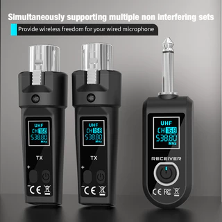 WTU06 เครื่องส่งและรับสัญญาณ Wireless XLR ระบบไมโครโฟนไร้สาย แบตเตอรี่ใช้งานได้ 8 ชั่วโมง ระยะทาง 164 ฟุต ตัวส่ง