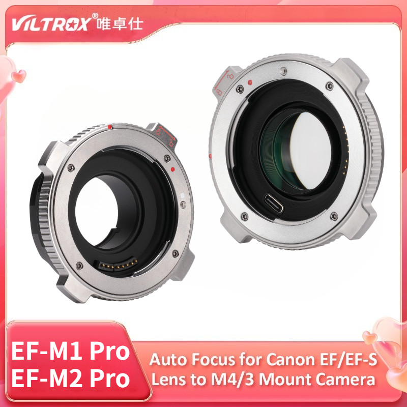 Viltrox อะแดปเตอร์โฟกัสอัตโนมัติ EF-M2 PRO เลนส์สําหรับ Canon EF/EF-S เลนส์ M4/3 Mount กล้อง EF-M1 P