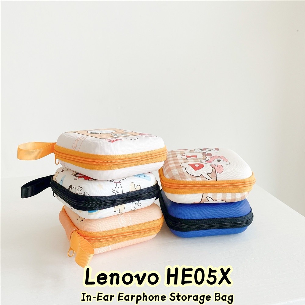 หูฟังในหู Lenovo HE05X ออกแบบการ์ตูน สายUSB พร้อมถุงเก็บ