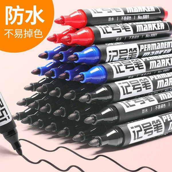 สีเมจิก Deli Marker 6881 Big Head Oily Marker CD CD Pen Hook Line Pen เครื่องเขียนขายส่ง