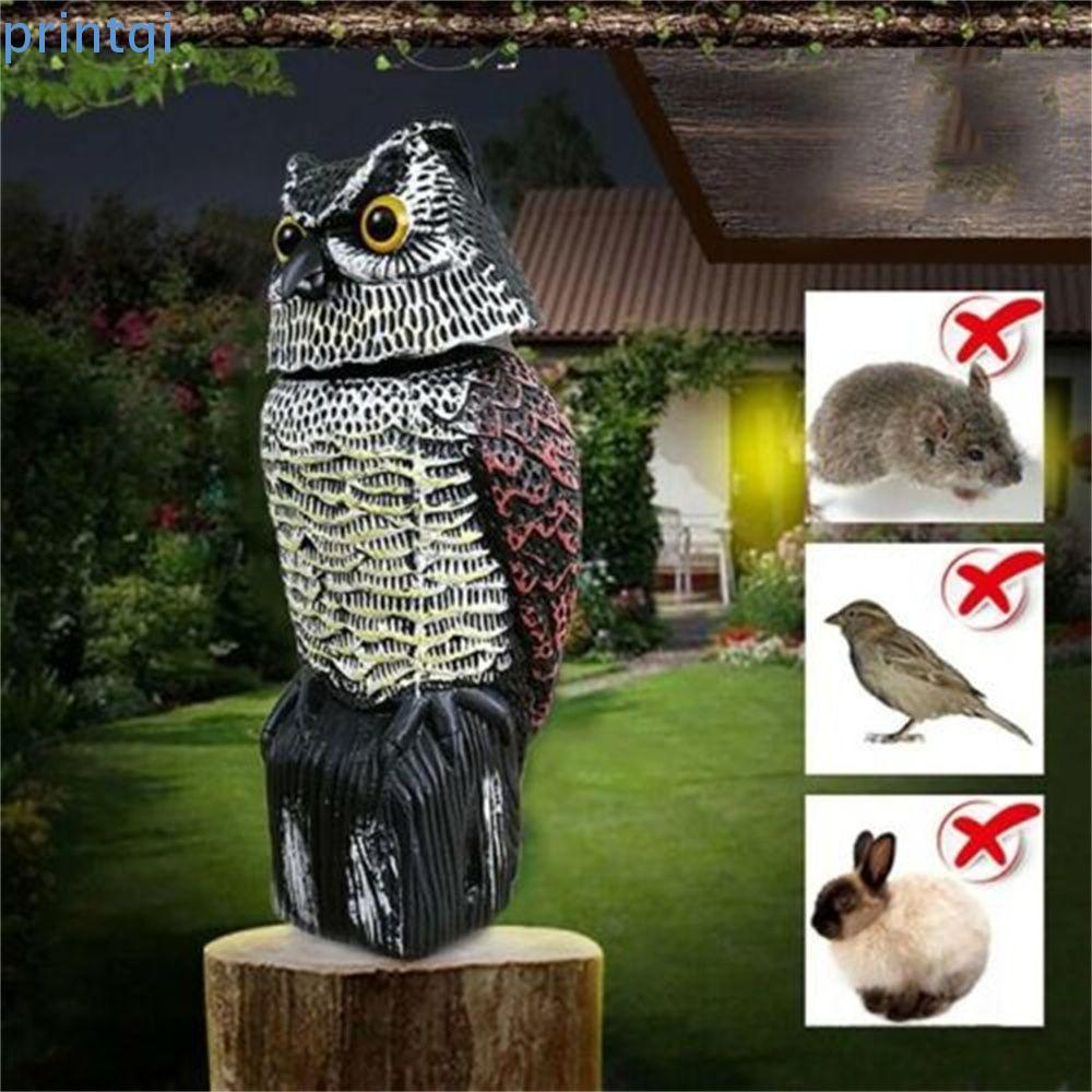 PRINTQI นกฮูกปลอม Decoy นกสมจริง Repellent Nighthawk ประติมากรรมการควบคุมศัตรูพืช