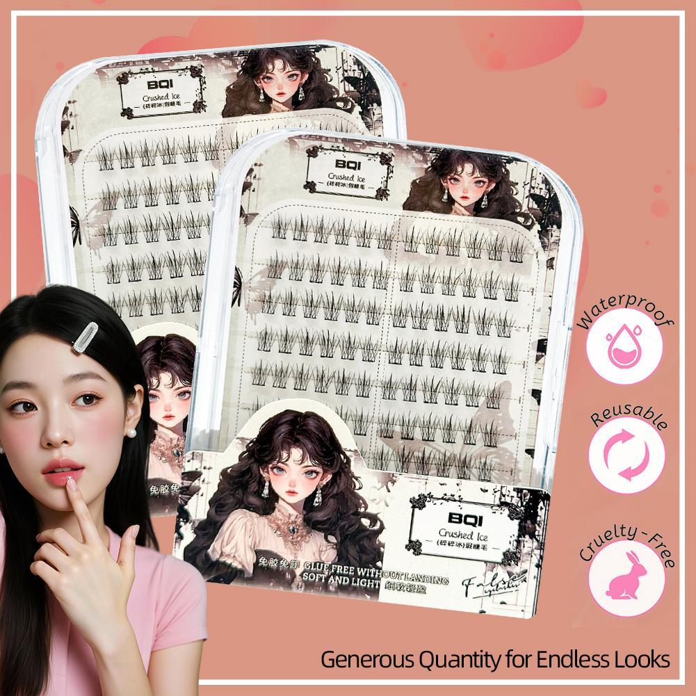 108 Clusters ความจุขนาดใหญ่กาวฟรีขนตาปลอมกาวแถวอัพเกรด Self Softer Lashes Z3t5