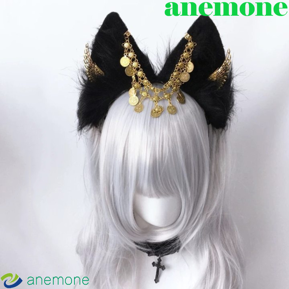 ANUBIS COSPLAY HEADWEAR SET: แถบคาดศีรษะและปีกปลุ๊ชทองคำ, พู่โลหะผสม, อายธีมน่ารักสำหรับคอสเพลย์