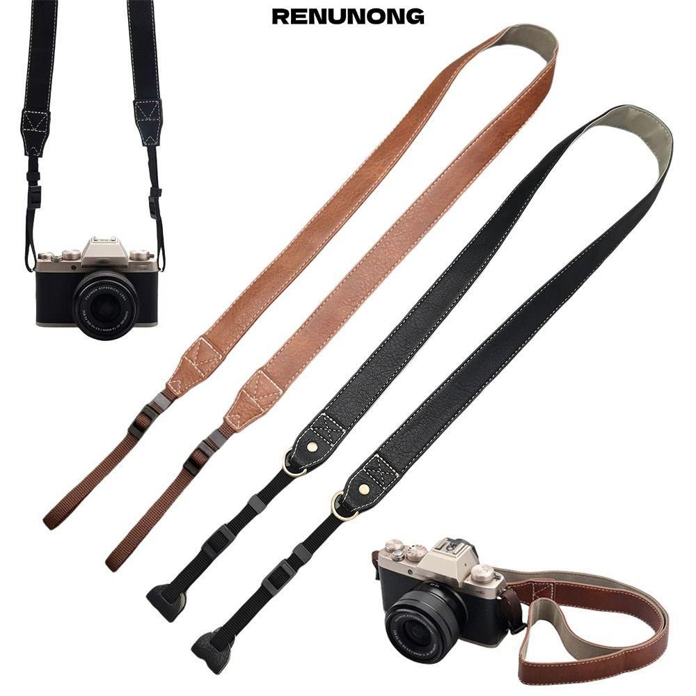 RENUNONG Micro Single Strap, Adjustable Retro Camera Shoulder Strap, Universal PU Leather Neck Strap